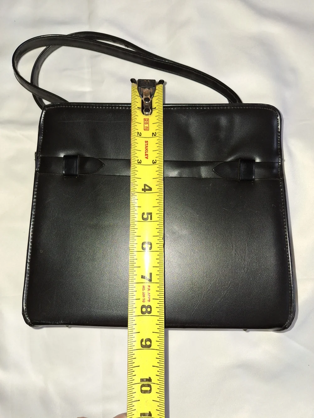 Vintage Garay Black Structured Handbag Accordion Gold Tone Retro Purse